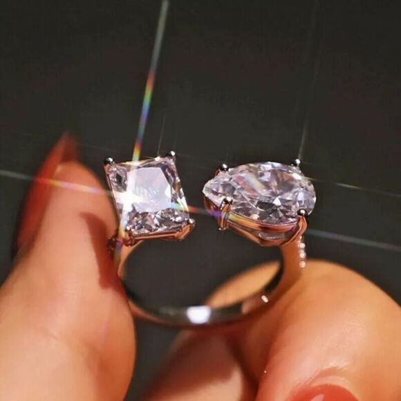 ✨ 🆕 ✨ Elegant DIAMOND Multi Gemstone Ring✨ - Picture 1 of 11